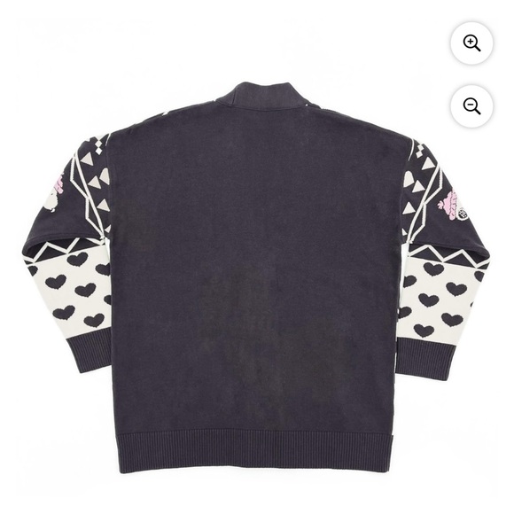 NWT Snoopy Women's Black and Off White Cardigan Sweater - Picture 3 of 11